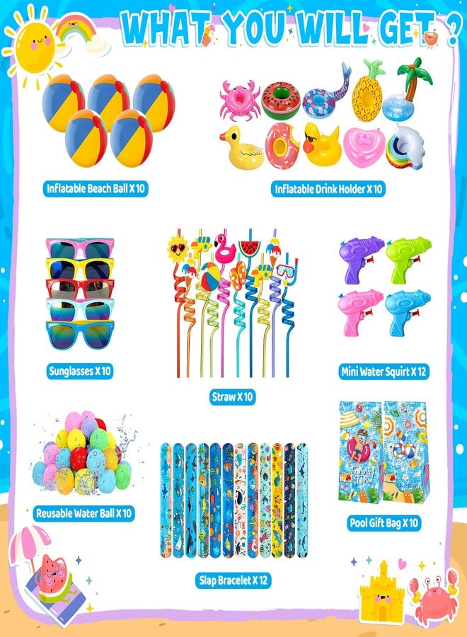 DMIGHT Pool Party Favors, 85 PCS Beach Party Favors Party Bag Stuffers for Kids, and More for summer party favors, luau party favors, Birthday Party Supplies - Image 2