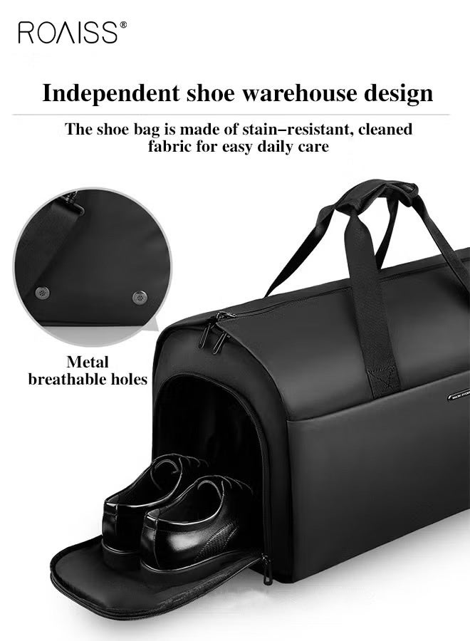 roaiss Large Capacity Outdoor Travel Bag Portable Suit Garment Storage Bag Foldable Business Luggage Bag with Multifunctional Organizer Suitable for Carrying and Storing Travel Essentials - Image 4