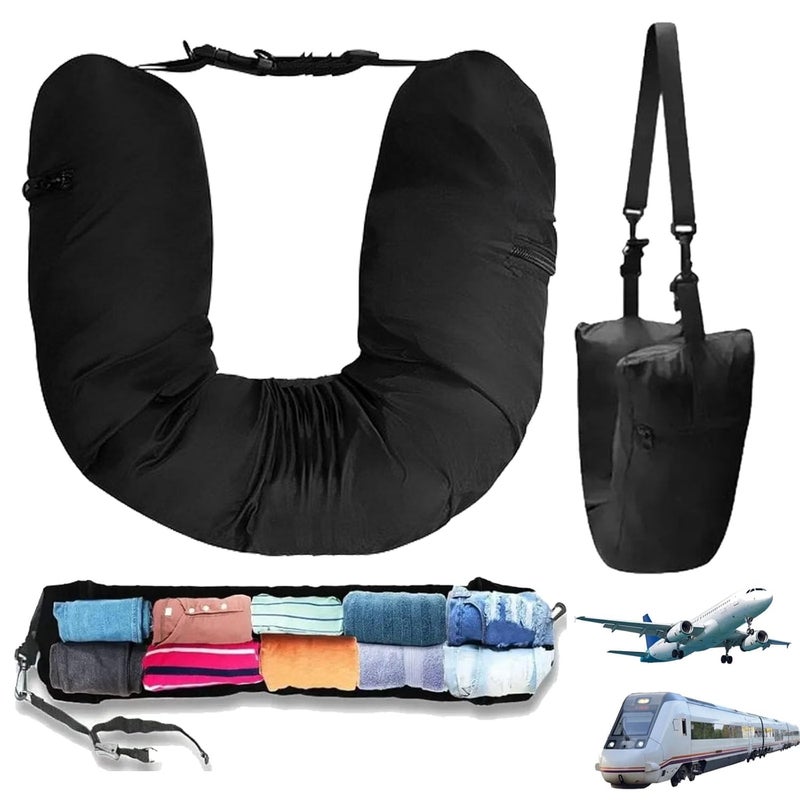 ZHOUZHUCHEN Neck Pillow Travel Neck Pillow Airplane Stuffable Clothing Travel Neck Pillowcase Travel Pillow for Clothing Multifunctional Ushaped Travel Neck Pillow for Travel by Car or Plane - Image 1