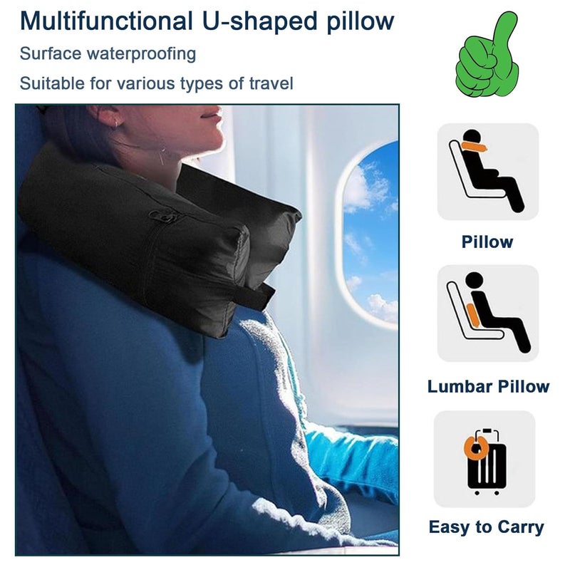 ZHOUZHUCHEN Neck Pillow Travel Neck Pillow Airplane Stuffable Clothing Travel Neck Pillowcase Travel Pillow for Clothing Multifunctional Ushaped Travel Neck Pillow for Travel by Car or Plane - Image 4