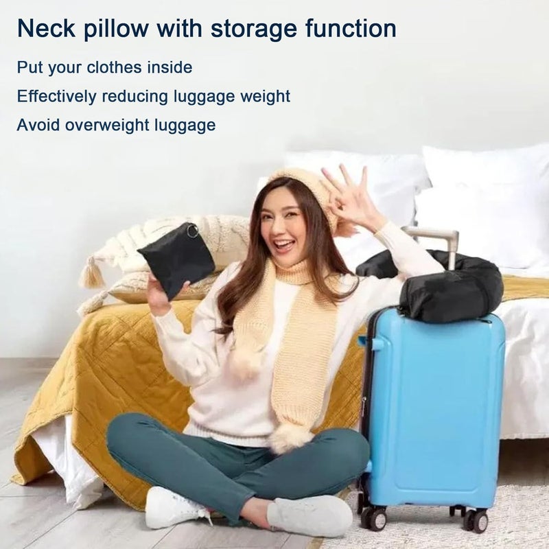 ZHOUZHUCHEN Neck Pillow Travel Neck Pillow Airplane Stuffable Clothing Travel Neck Pillowcase Travel Pillow for Clothing Multifunctional Ushaped Travel Neck Pillow for Travel by Car or Plane - Image 3
