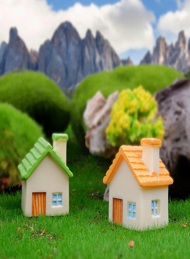 JANOU 8Pcs Mini House Micro Landscape Cute Miniature Decoration Resin Figurine Plant Pot Fairy Garden Ornament (Random Color) - Image 4