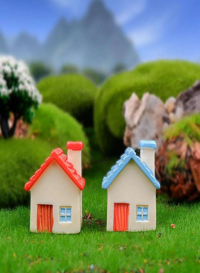 JANOU 8Pcs Mini House Micro Landscape Cute Miniature Decoration Resin Figurine Plant Pot Fairy Garden Ornament (Random Color) - Image 5