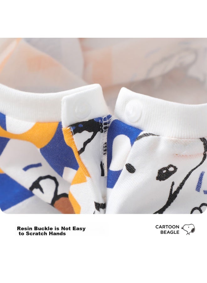 Snoopy Children'S Clothing, Boys' Short-Sleeve T-Shirt, Kids' All-Over Print Casual Half-Sleeve, Summer Baseball Snoopy White - Image 2
