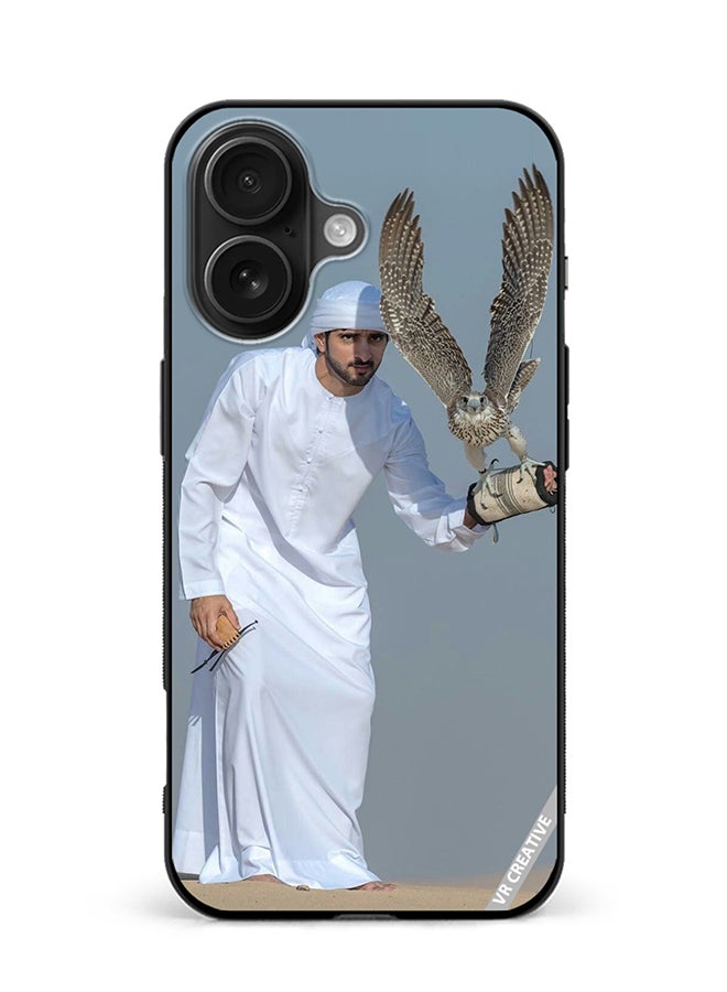 Protective Case Cover For Apple iPhone 16 Plus Sheikh Hamdan Flying Eagle Design Multicolour