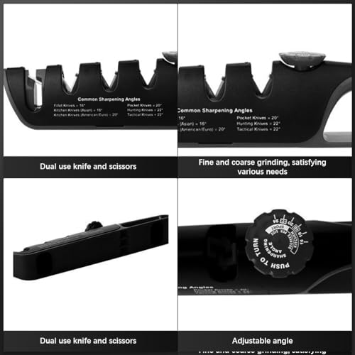 Supvox® Manual Knife Sharpener, 3-Stage Knife Sharpener for Kitchen, Multi Cutter Sharpener Pocket Knife Sharpener Handheld Knife Scissors Sharpener for Kitchen Knives - Image 4
