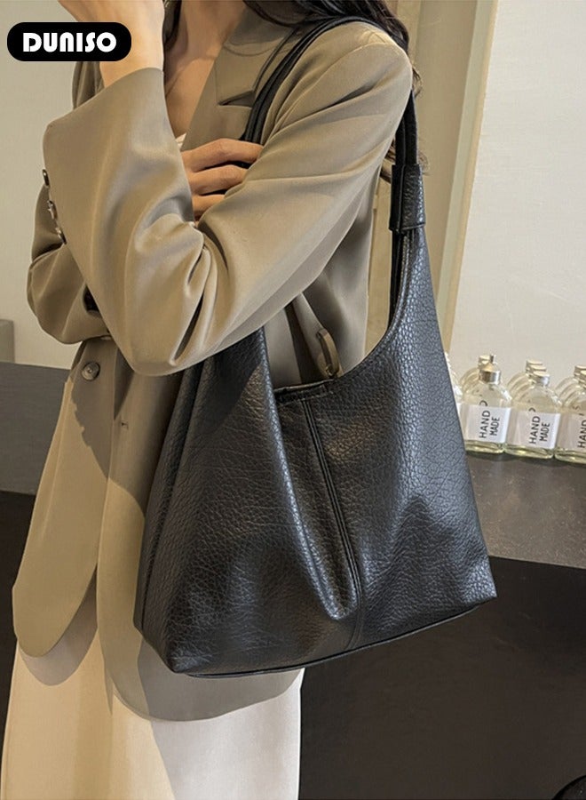 DUNISO Women's Shoulder Tote Bag Faux Leather Handbag for Women Large Capacity Messenger Bag, Fashionable Travel Shoulder Bag for Ladies Girls College Students - Image 5