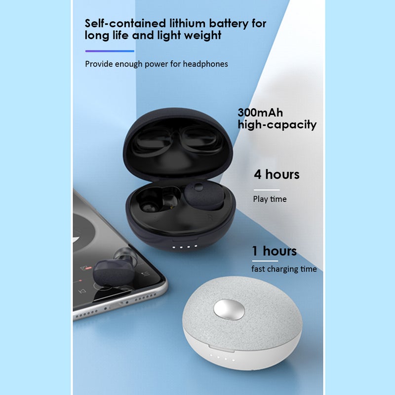 TWS Wireless Portable Binaural Earbuds With Charge Box Black - Image 2