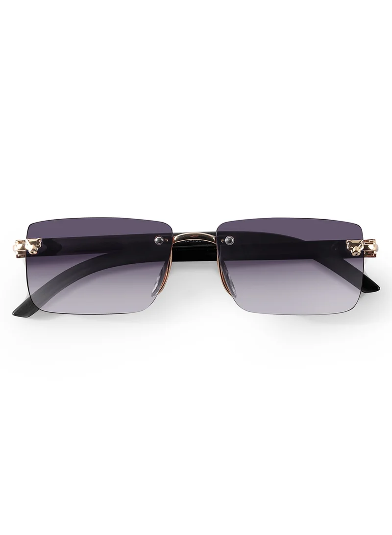 Woggles  Xylo Golden Rimless Rectangle Sunglasses |Men & Women|100% UV Protection  | Best Price UAE