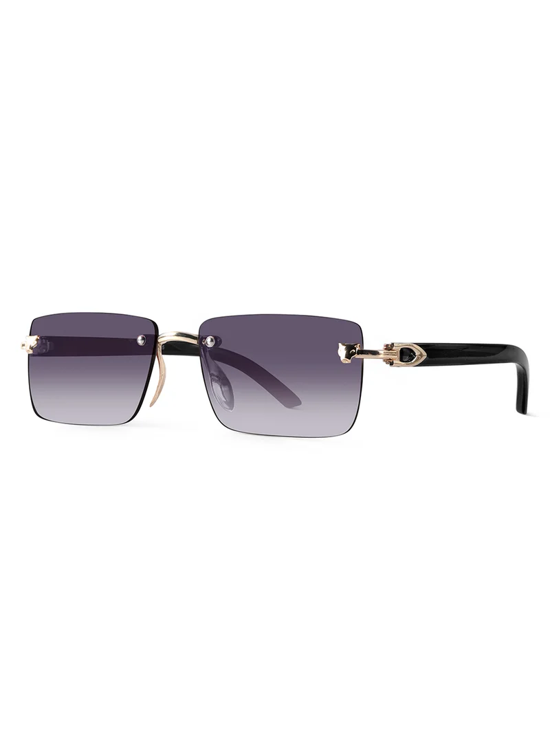 Woggles  Xylo Golden Rimless Rectangle Sunglasses |Men & Women|100% UV Protection  | Best Price UAE