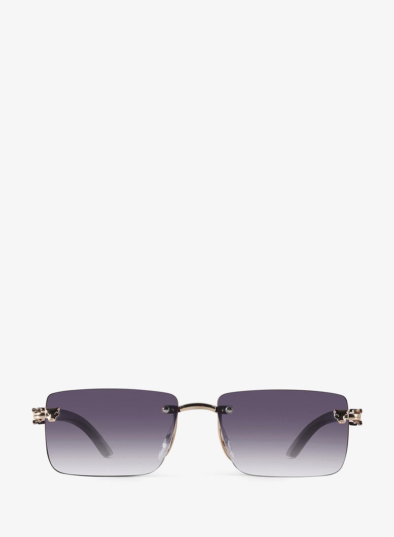Woggles Xylo Golden Rimless Rectangle Sunglasses |Men & Women|100% UV Protection - Image 4