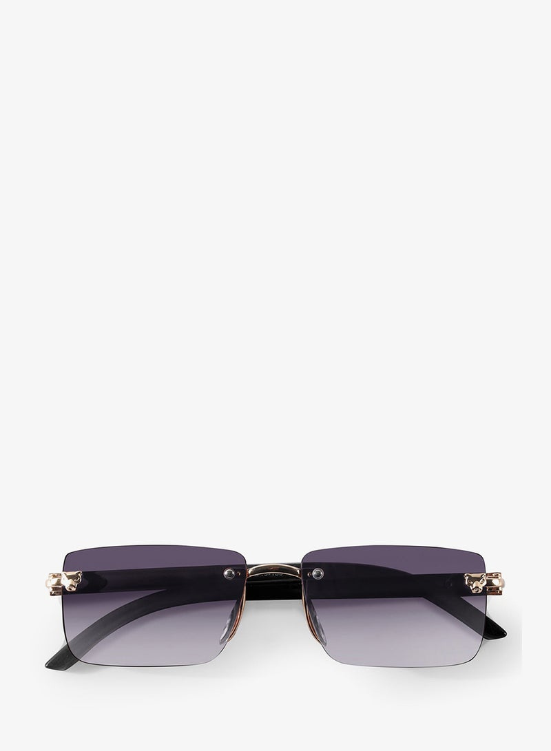 Woggles Xylo Golden Rimless Rectangle Sunglasses |Men & Women|100% UV Protection - Image 3