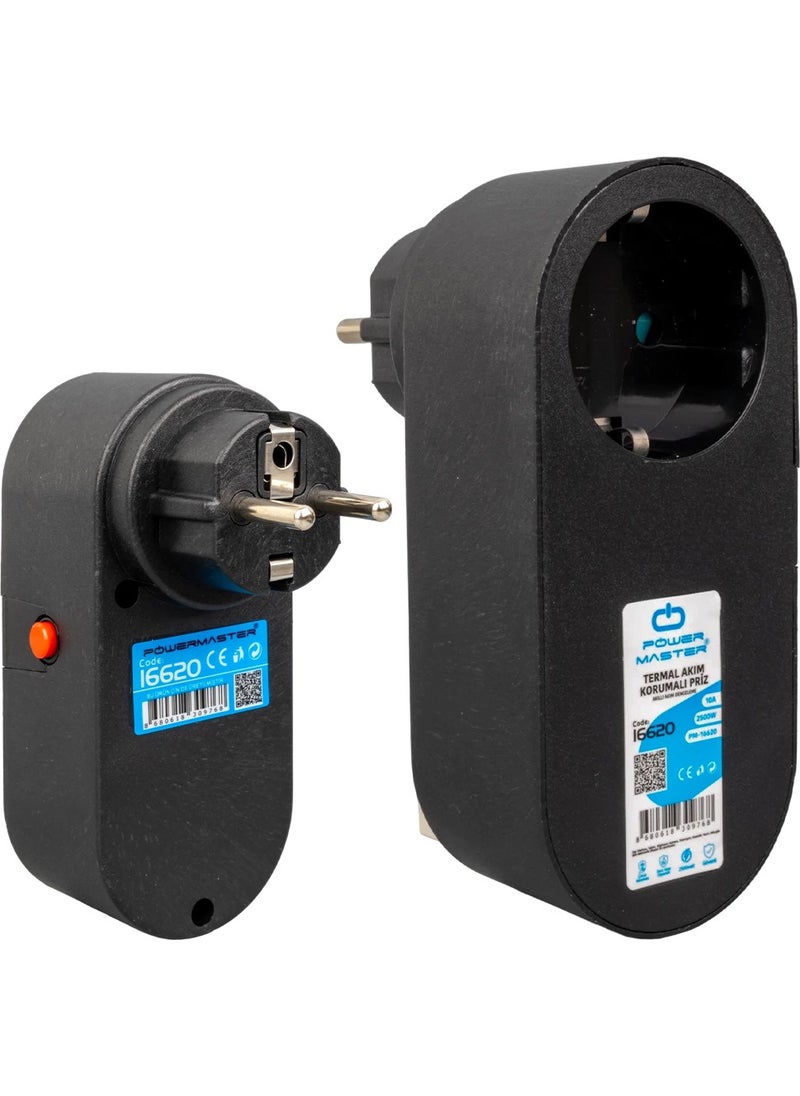 Powermaster PM-16620 10 Ampere - 2500 Watt Single Black Oval Case Thermal Current Protected Socket - pzsku/Z0EEF76DDEA1A0FAB4200Z/45/_/1731053781/131a2f29-b2a0-48b0-8932-bea709b391d7