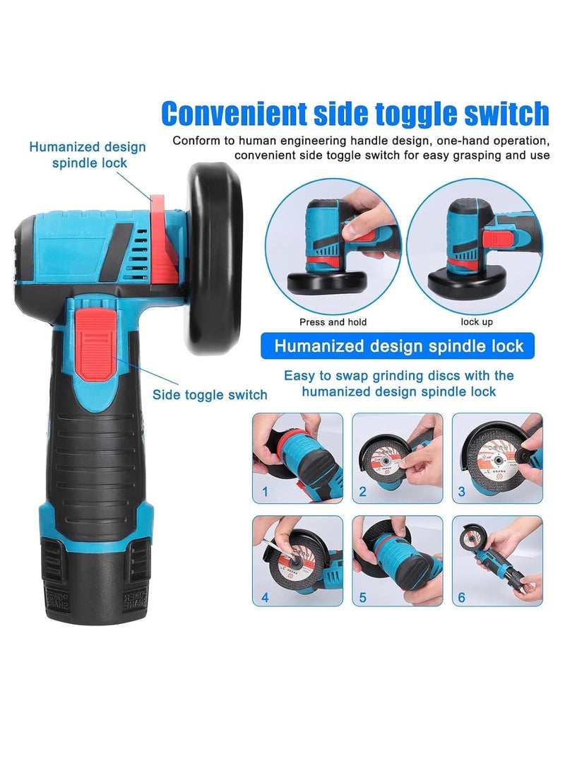 12V mini rechargeable wireless polishing machine with lithium battery and charger, 76MM diameter grinding wheel mini Angle grinder set - Image 4