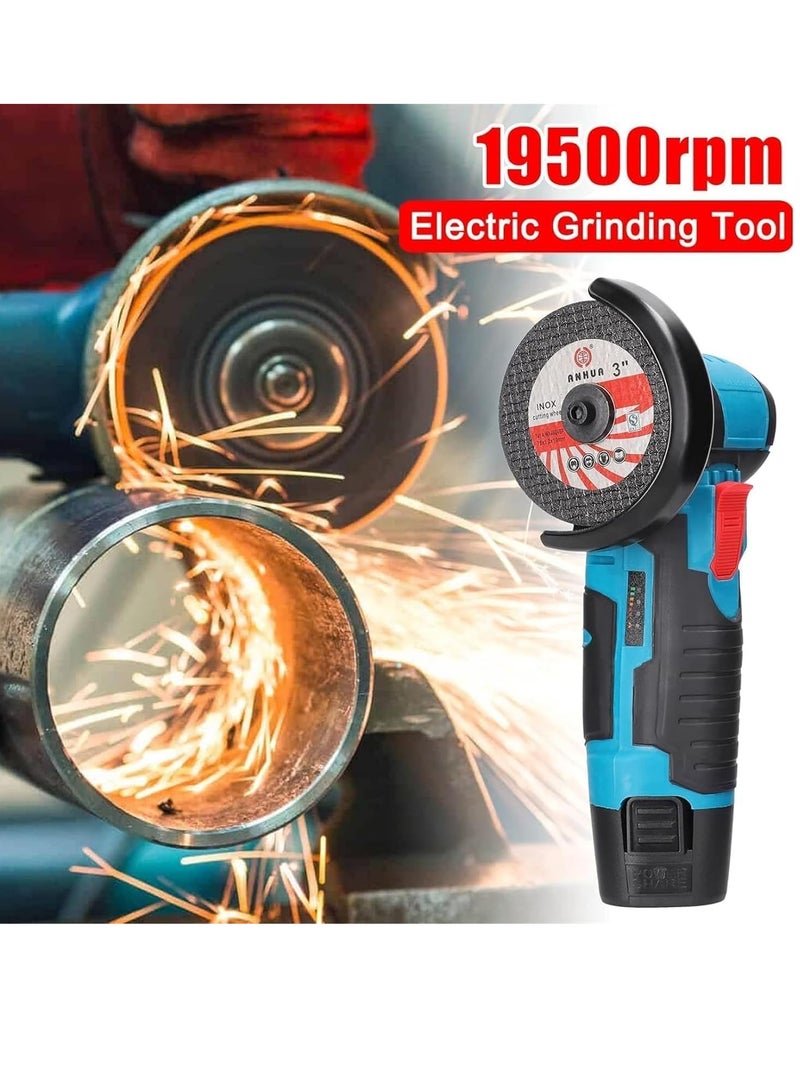 12V mini rechargeable wireless polishing machine with lithium battery and charger, 76MM diameter grinding wheel mini Angle grinder set - Image 5