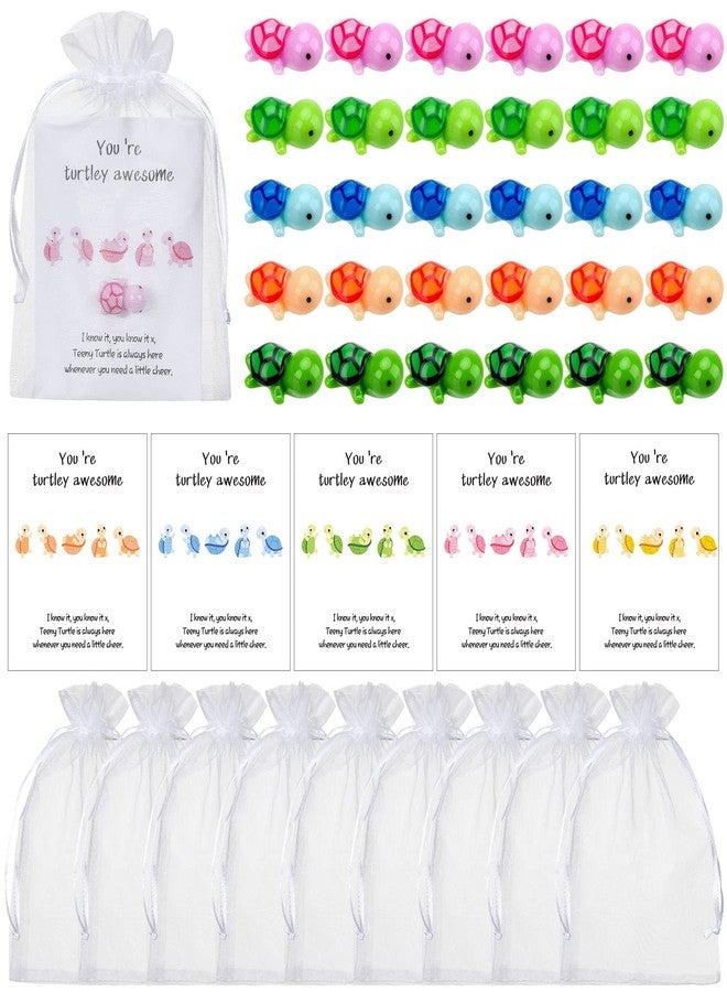 TaoBary 100 Sets Employee Inspirational Gift Bulk for Coworkers Staff Teacher Appreciation Gifts Bulk Classic You Turtley Awesome Animal Pun Thank You Gift Sets for Office Staff Volunteer - Image 1