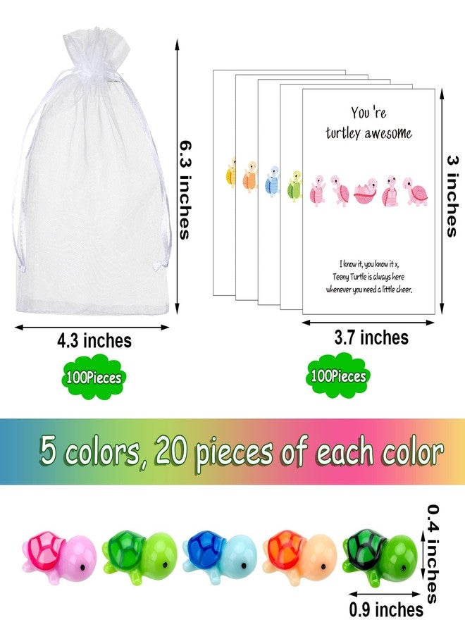 TaoBary 100 Sets Employee Inspirational Gift Bulk for Coworkers Staff Teacher Appreciation Gifts Bulk Classic You Turtley Awesome Animal Pun Thank You Gift Sets for Office Staff Volunteer - Image 2