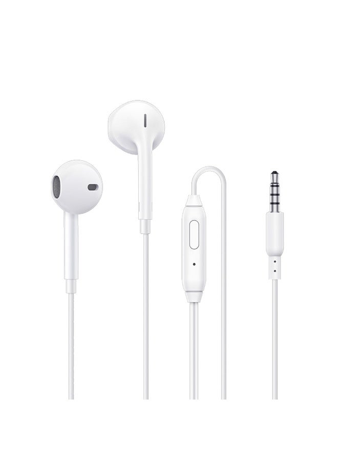 ريفرسونج سماعة أذن سلكية Riversong MelodyJ+ EA159 – مدخل 3.5 مم – صوت ستيريو عالي النقاء مع باس عميق جدًا – ميكروفون مدمج – عزل ضوضاء – ريموت تحكم – لون أبيض - Image 1