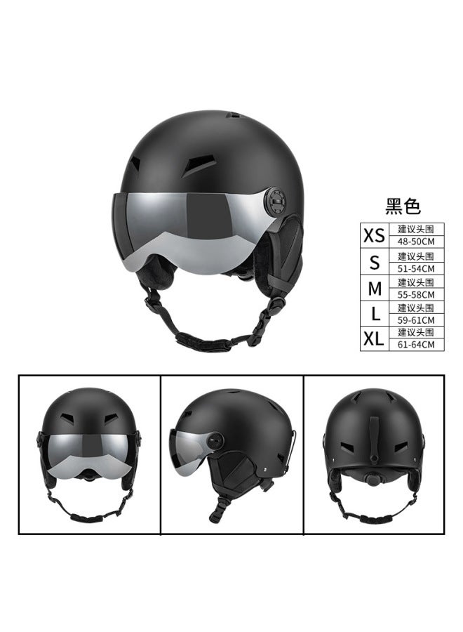 Black lens Style New Ski Helmet Cover Adult Children Outdoor Sports Unisex Lens Goggles With Warm Skiing Safety