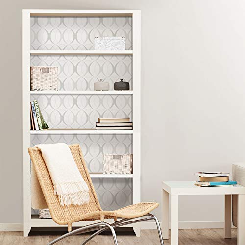 NuWallpaper NU1704 Circulate Light Silver Peel & Stick Wallpaper - Image 4