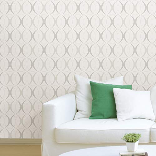 NuWallpaper NU1704 Circulate Light Silver Peel & Stick Wallpaper - Image 2