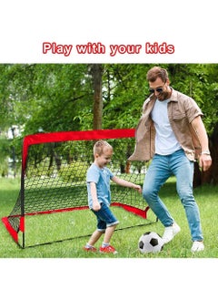 Rock Pow Portable Soccer Goal Foldable Pop Up Training Soccer Goals Net Set with Carry Bag for Outdoor & Backyard Kids Practice Football Goals Ideal Games Soccer Goals Net for Toddler Youth Adults (2 Set)  - Image 2
