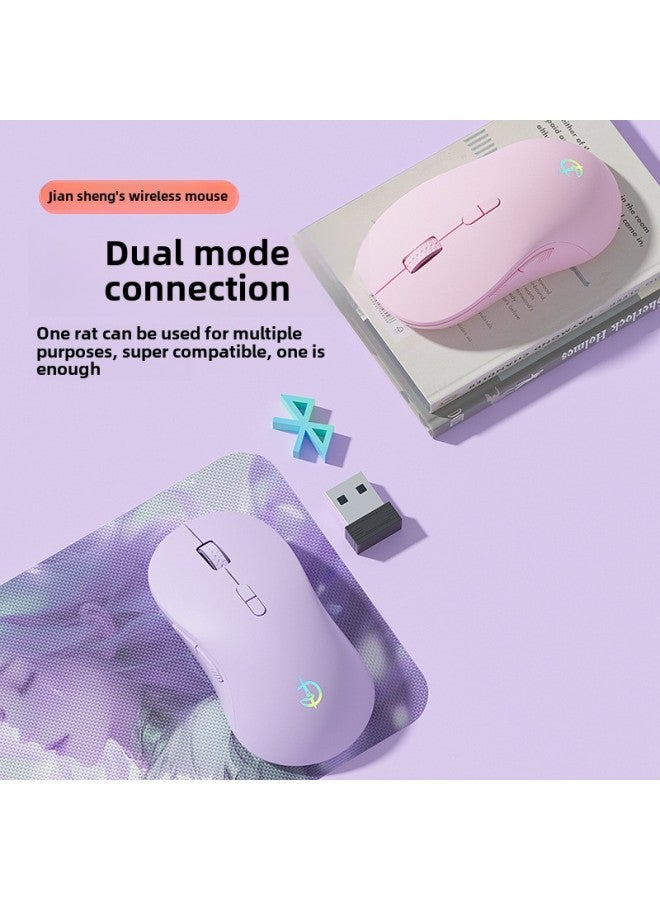 Wireless Mouse Bluetooth Rechargeable Silent Mute E-sports Game Desktop Laptop General Office-Specification:Single Mode 7 Keys-3200dpi-one Key To Return To The Desktop-rgb Glare-cool Black-official - Image 3