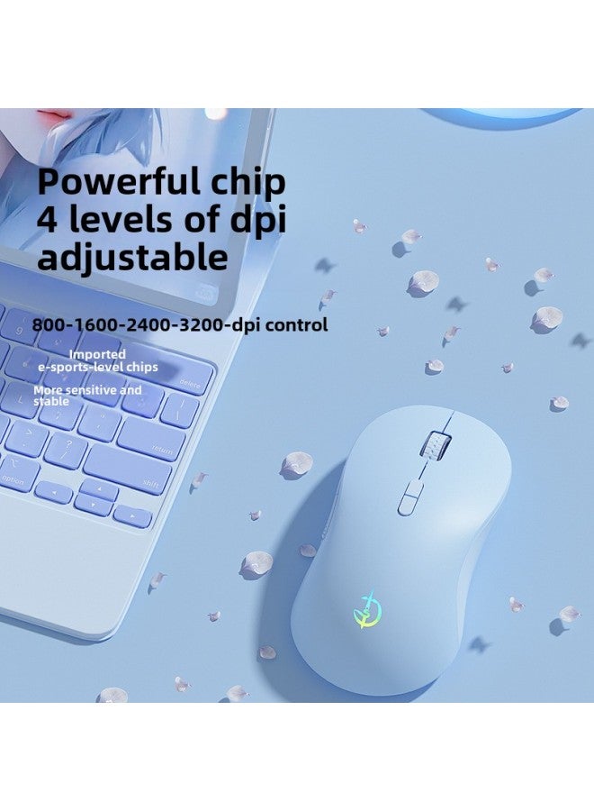 Wireless Mouse Bluetooth Rechargeable Silent Mute E-sports Game Desktop Laptop General Office-Specification:Single Mode 7 Keys-3200dpi-one Key To Return To The Desktop-rgb Glare-cool Black-official - Image 5