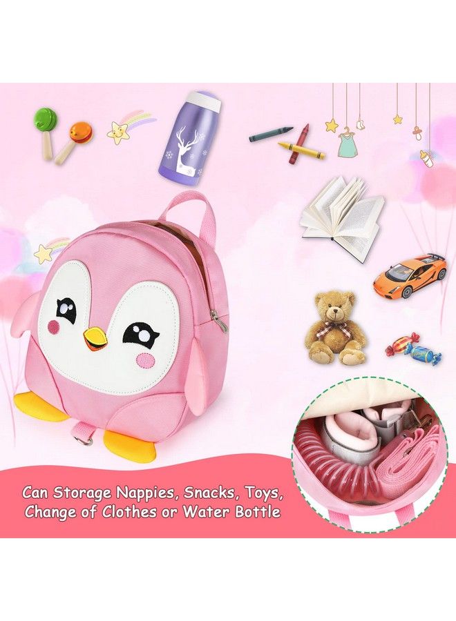 accmor Toddler Harness Backpack Leash Cute Penguin Kid Backpacks With Anti Lost Wrist Link Mini Child Backpack Wristband Tether Strap And Protection Leashes Travel Bag Harness Rein For Baby Girls  - Image 4