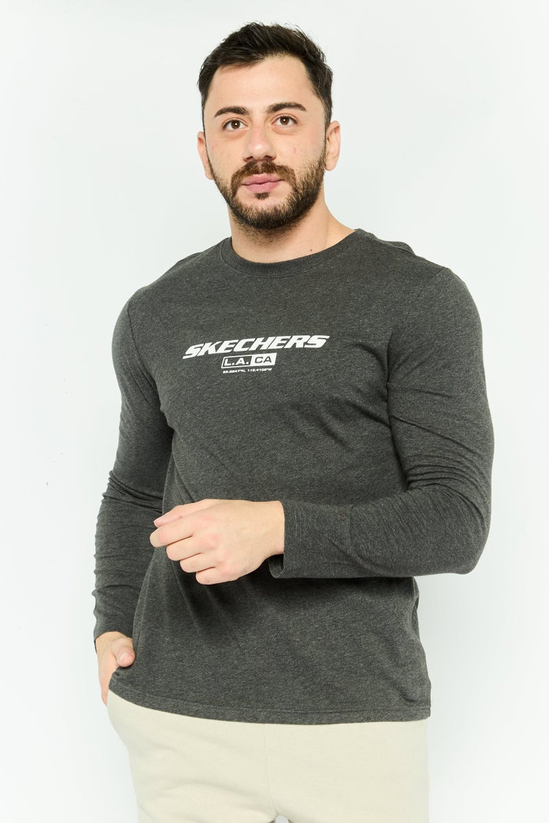 SKECHERS Men Sportswear Fit Long Sleeves Outdoor T-Shirt, Dark Grey - Image 1