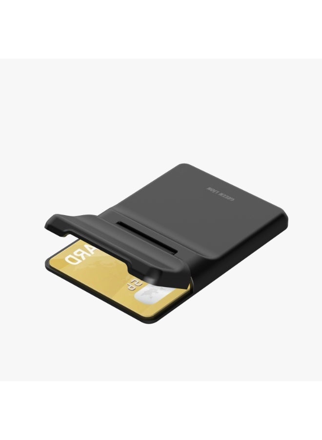 GREEN LION W3-Magsafe Wallet Card Holder / Magsafe Compatible / Strong Magnet / Built-In Kickstand / Quick Attach & Detach / Slim Design / 2-Card Slot - Black - Image 2