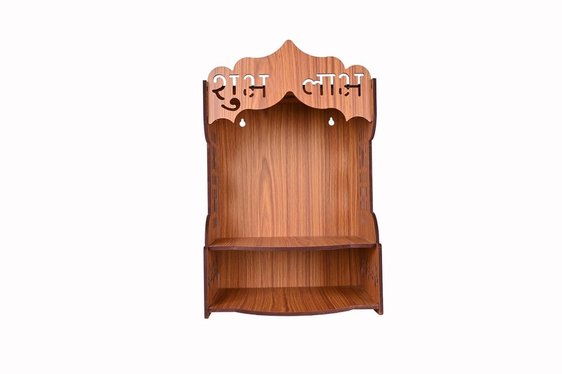 AR ART Beautiful Home Decor Wooden Pooja Stand for Home Pooja Mandir for Home Temple for Home and Office Puja Mandir for Home Wall Mounted Size L105 W825 H14 Inch Light - Image 4