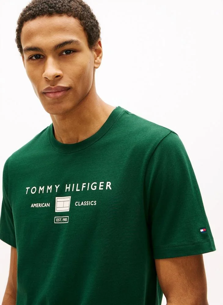 Tommy Hilfiger Nocturnal Green Jersey Logo T-Shirt for Men | Best Price UAE