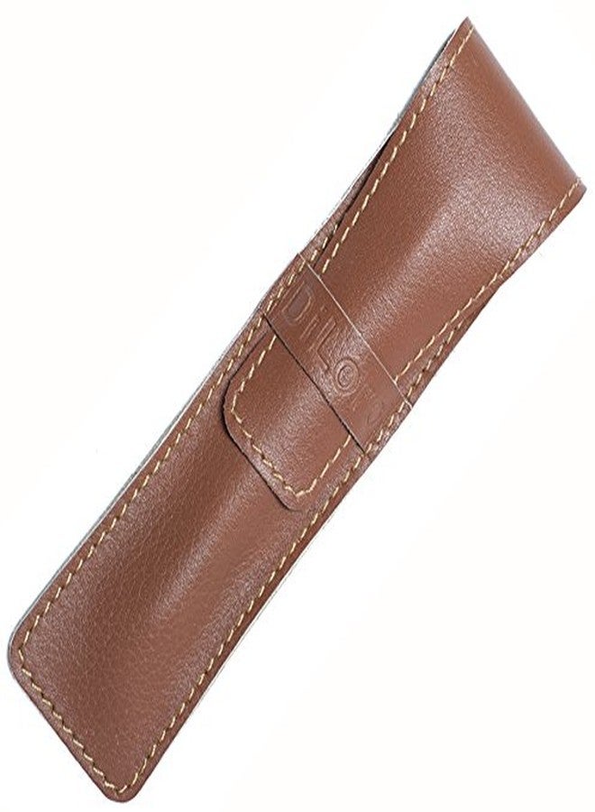 DiLoro Single Pen Case Holder Sleeve Thick Buffalo Full Grain Leather (Buffalo Dark Tan) - Image 1