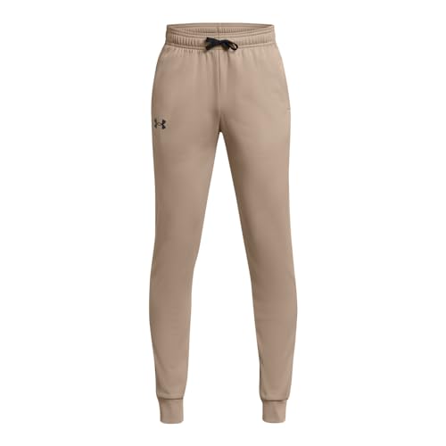 Under Armour Boys Brawler 2.0 Tapered Pants, (203) Timberwolf Taupe / / Black, Large - Image 1