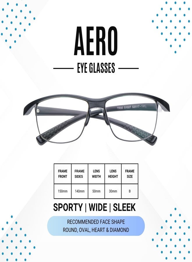 AEC Aero Wide Fit Reading Glasses | Lightweight TR90 Frame with BlueRazr Blue Light Blocking Lenses | Comfortable Unisex Readers for Men & Women (Black, +1.50) - Image 2