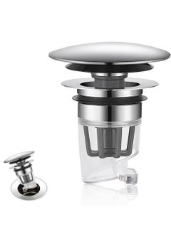 Excefore Sink Plug Stopper, Universal Pop Up Drain Plug, Plug Replacement, Anti Clogging Sink Drain Filter with Hair Catcher with Removable Basket and Anti Odor Switch  - Image 1