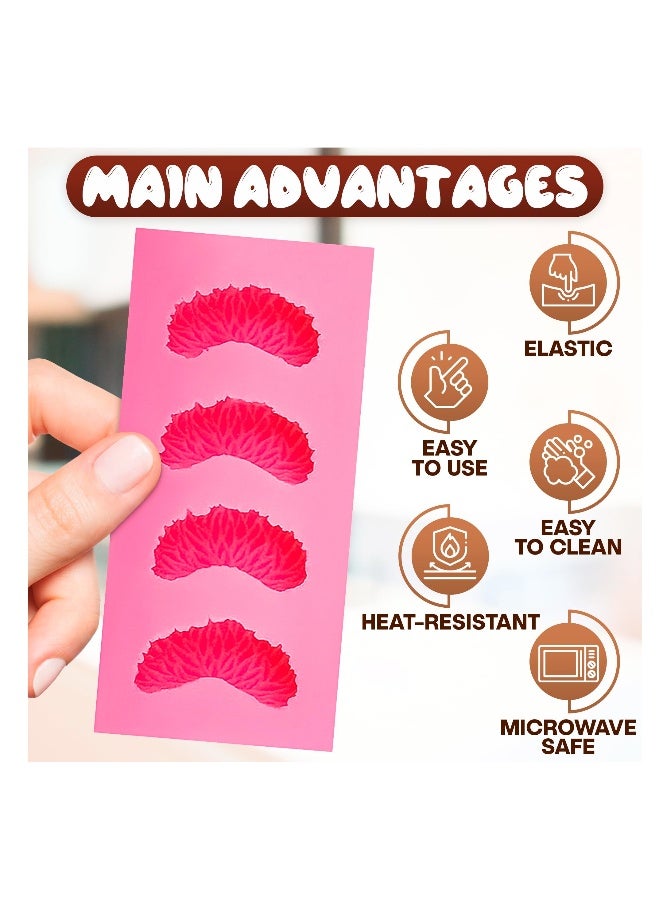 قوالب سيلكون لوجبات خفيفة من الفواكه، قوالب سيلكون للحلويات وصواني مكعبات الثلج، 5 قطع قوالب سيلكون على شكل فواكه، قالب سيلكون على شكل شريحة أناناس، قالب سيلكون ثلاثي الأبعاد على شكل فراولة، لصناعة - Image 4