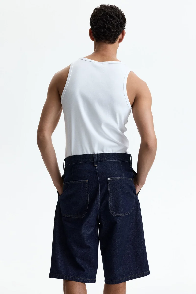 H&M  Baggy pleated denim shorts for Men | Best Price UAE