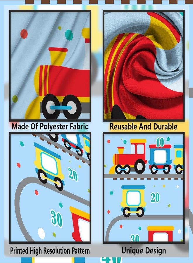 DZTRELFK Steam Train Choo Two Toss Games Banner Backdrop Background Railroad Railway Transportation Rhyming Story Theme Decorations Decor for Indoor Outdoor Birthday Party Supplies - Image 3