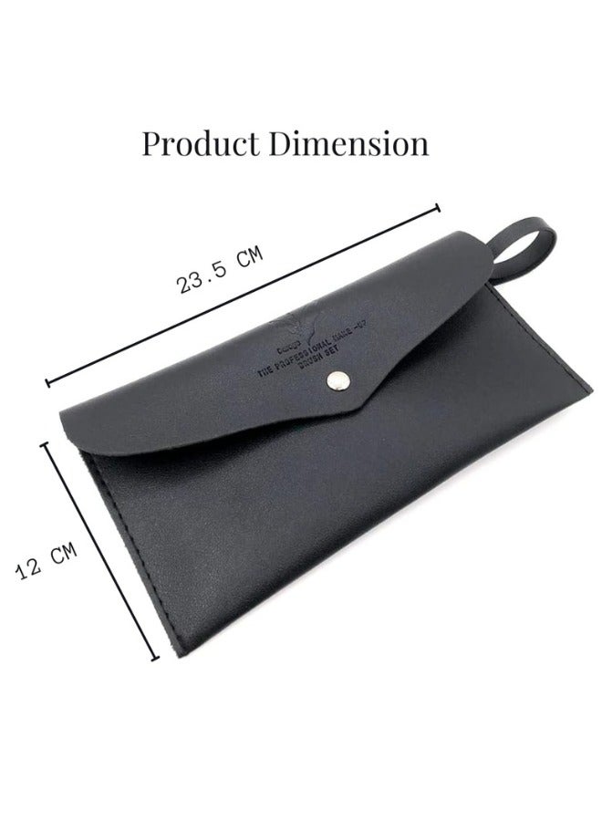 Daroge 12 Pieces Professional Makeup Brush Set Premium Synthetic Powder Small Fan Nasal Shadow Eyebrow Comb Eyeshadow Eyelash Concealer Shading Small Cream Brush Make up Brushes Set Black/Silver - Image 5