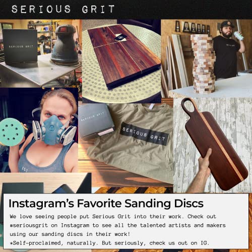 Serious Grit Sanding Discs 5 Inch 8 Hole 120 Grit - Heavy-Duty Hook & Loop Wet Dry Film Sandpaper Discs - Fine Grit Sand Paper for Random Orbital Sanders - Wood, Automotive, Metal, etc - 50 Pack Box - Image 5