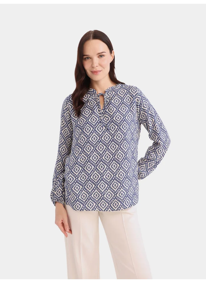 DeFacto DeFacto Blue Geometric Print Blouse