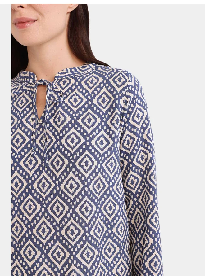 DeFacto DeFacto Blue Geometric Print Blouse