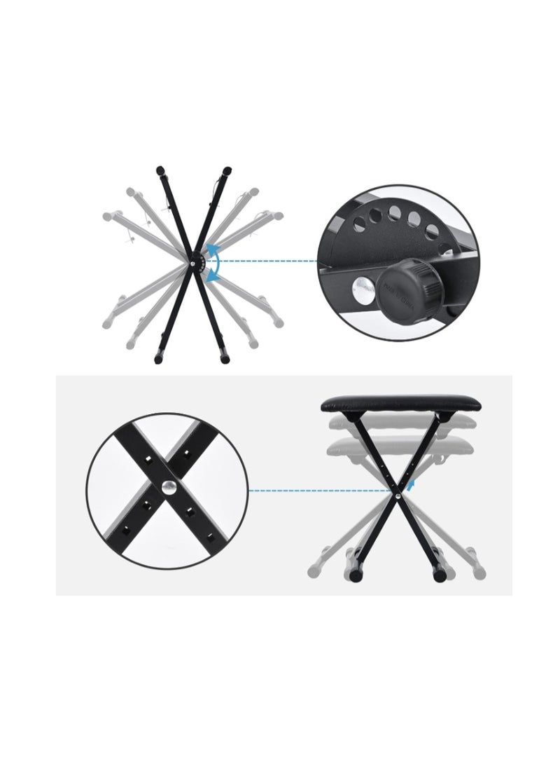 GOGOGO Keyboard Stands And Bench Set,Double-X Stand Adjustable & Portable Digital Piano With Locking Straps - Image 3