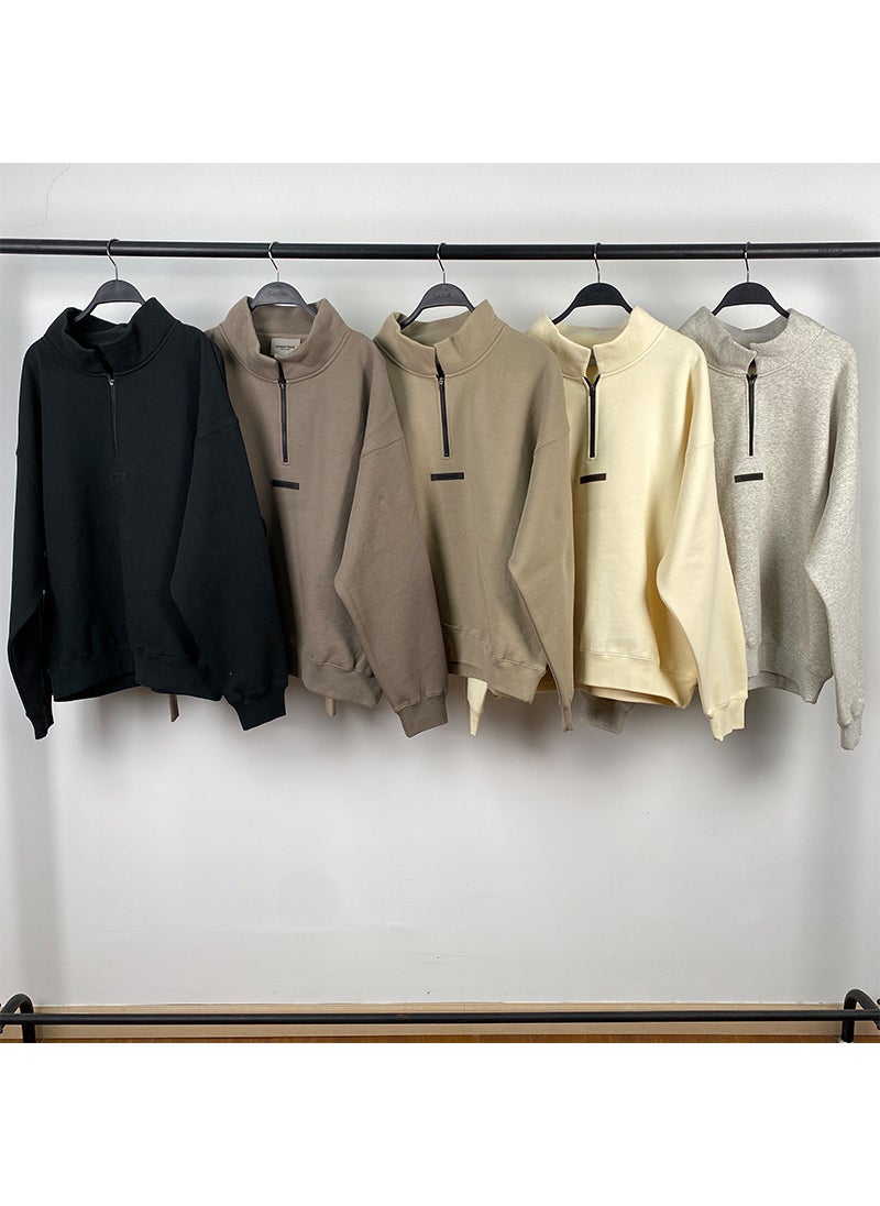 Generic - 2021 SS Half-Zip Fleece Hoodie FOG Essentials Streetwear Moss - Image 1