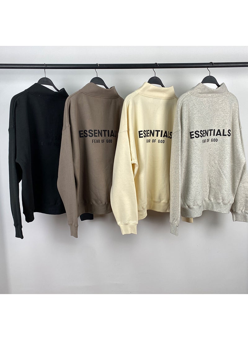 Generic - 2021 SS Half-Zip Fleece Hoodie FOG Essentials Streetwear Moss - Image 1