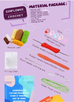 Arabest DIY Cartoon Dolls, Material Package Sets, Hand Crochet, Material Packages, Sunflowers  - Image 5