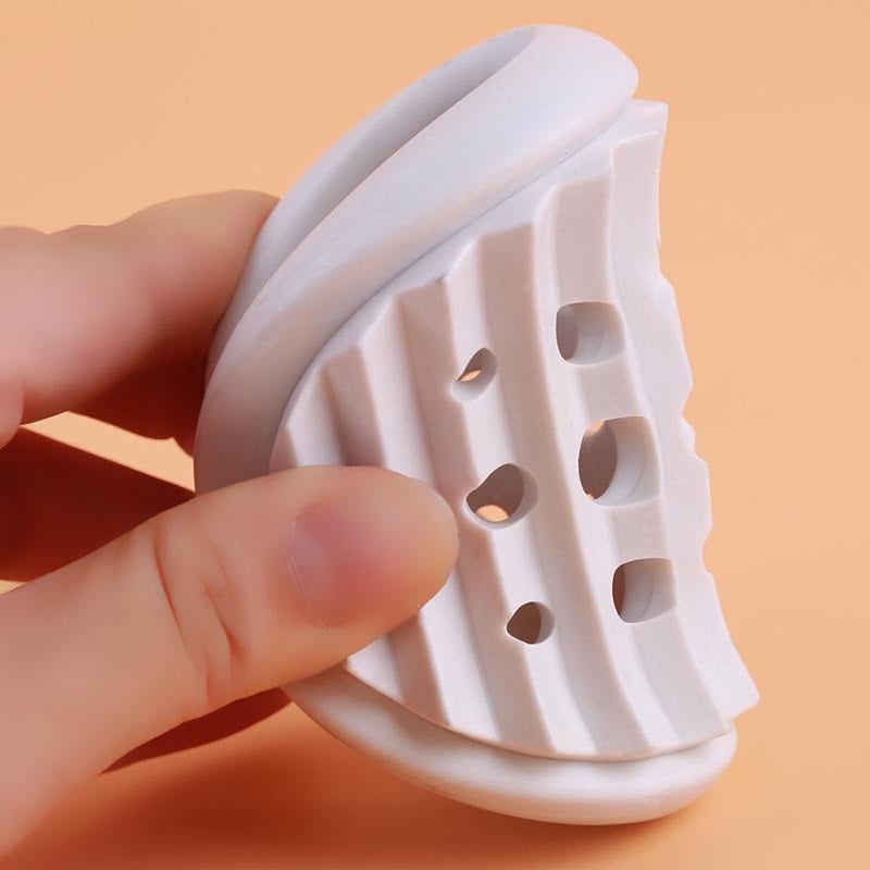 Leeonz 1PCS Soap Holder Tray with Drain Holes Bathroom Kitchen Soap Clean Sponge Silicone Drainer Dish (White) - Image 4