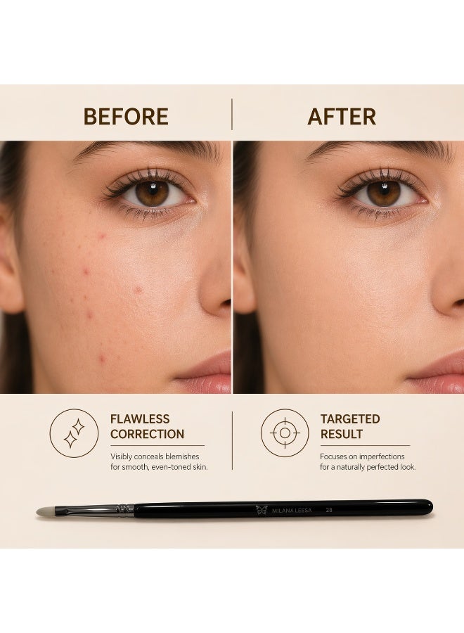 Spot Concealer Brush – Precision Concealer Brush for Blemishes & Acne – Small Detail Makeup Brush for Targeted Coverage, Under Eye & Dark Spots – Seamless Blending, Natural Finish – Milana Leesa - Image 2